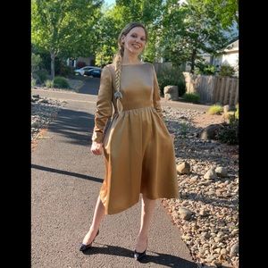 Vintage MOLLY PARNIS Dress Holiday Gold Gown Designer Vintage Party Dress